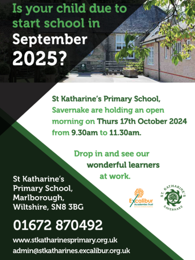 St Katharines Primary school open day on the 17th October 2024